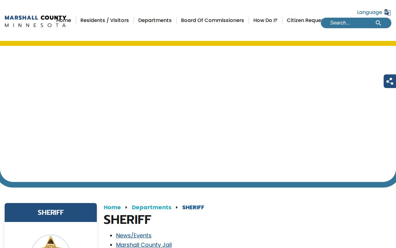 Marshall County Jail roster and booking record information on the official sheriff page